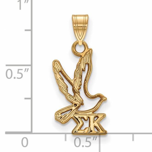 14K Plated Silver Sigma Kappa Small Pendant